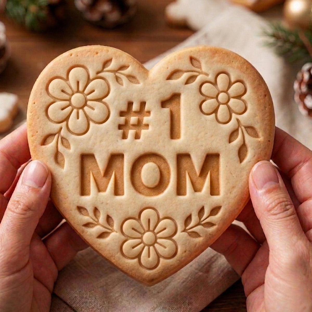 Cute #1 Mom Heart Cookie Cutter, Polymer Clay Cutter, Mother Day Decor, Sweet Baking, Polyclay for Mom Birthday, Number 1 Mom Gift