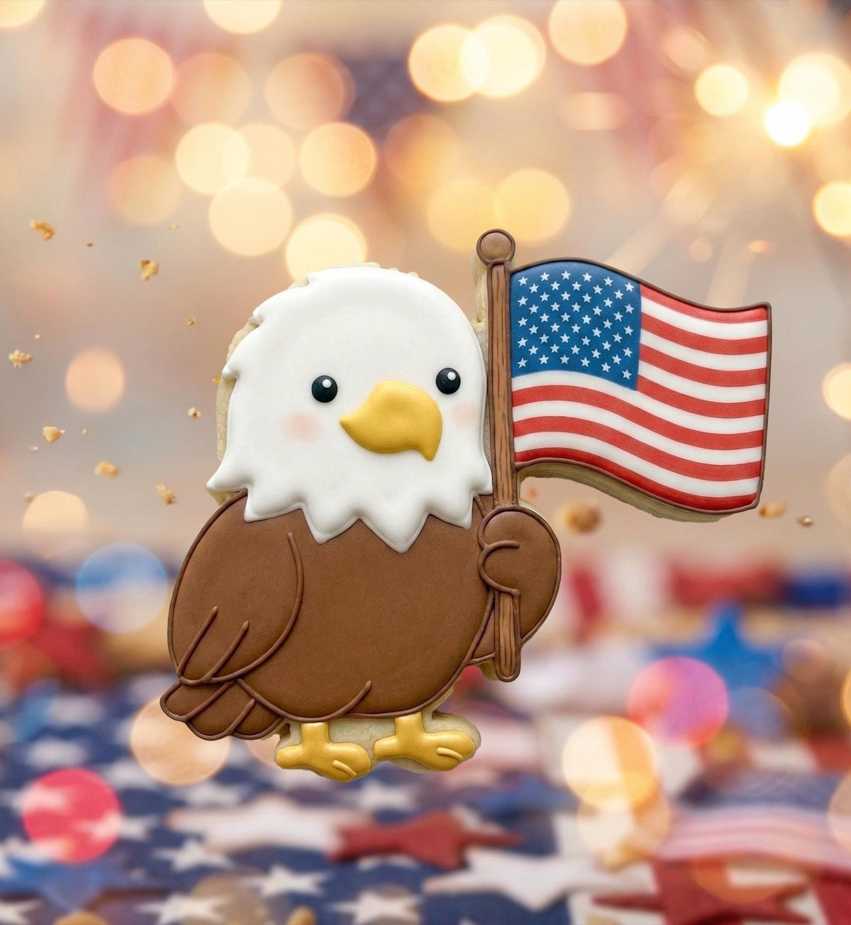 America 250th Anniversary Eagle Cookie Cutter, Fondant, Polymer Clay cutter, Bald Eagle American Flag, Patriotic 4th of July Baking