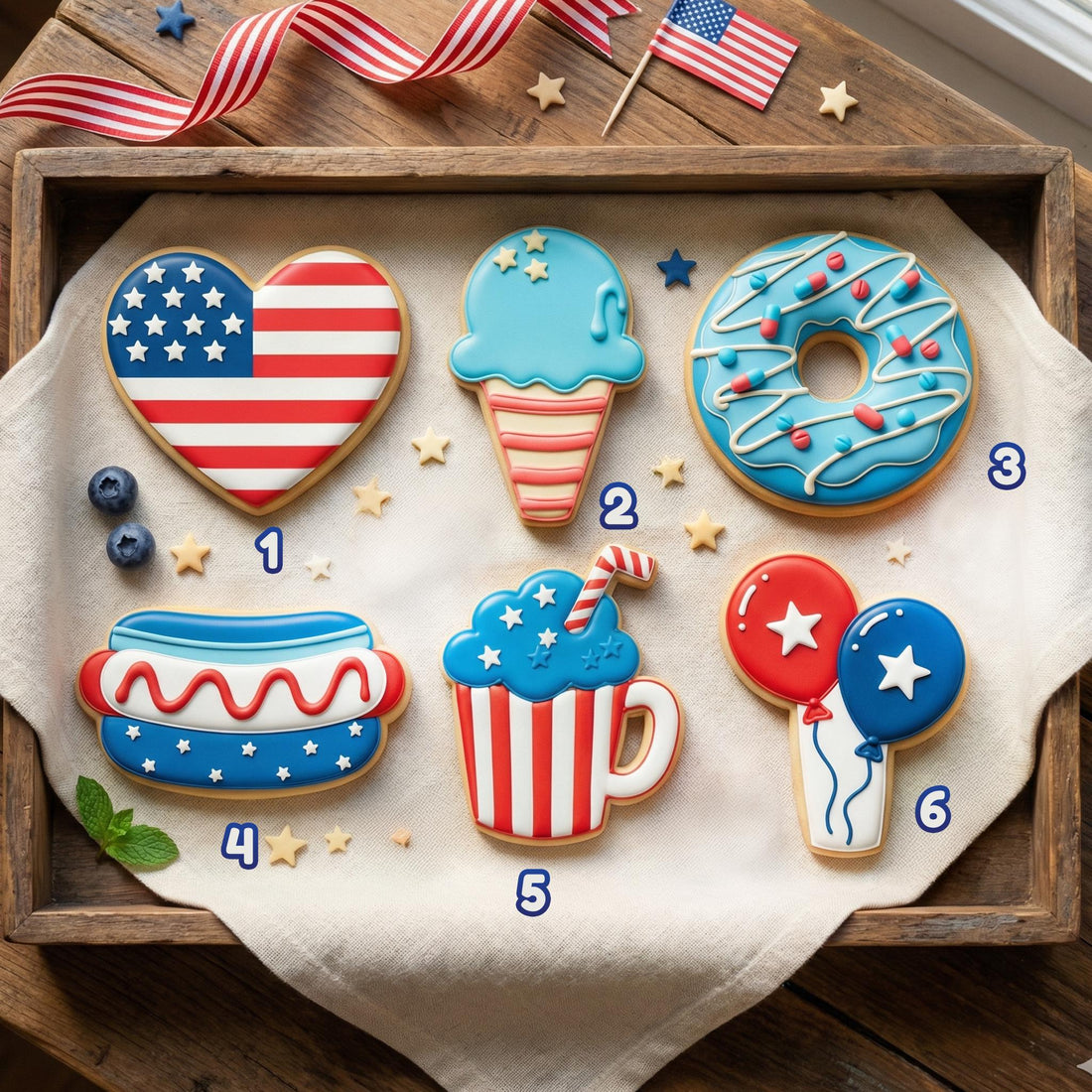 Cute 4th of July Set Cookie Cutter, Polymer Clay Cutter, Patriotic Party Decor, Summer Baking, Polyclay for Independence Day, BBQ