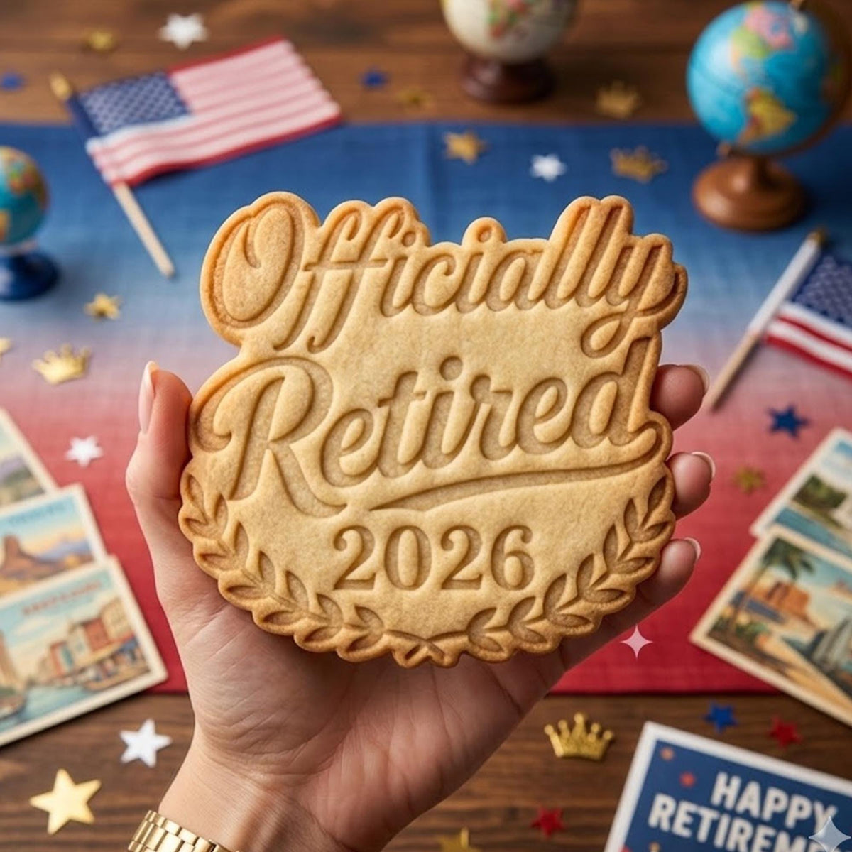 Officially Retirement 2026 Cookie Cutter Stamp, Retirement Party, Retirement Gift, Retirement Cookie, Custom Retirement Cutter, Clay Cutter