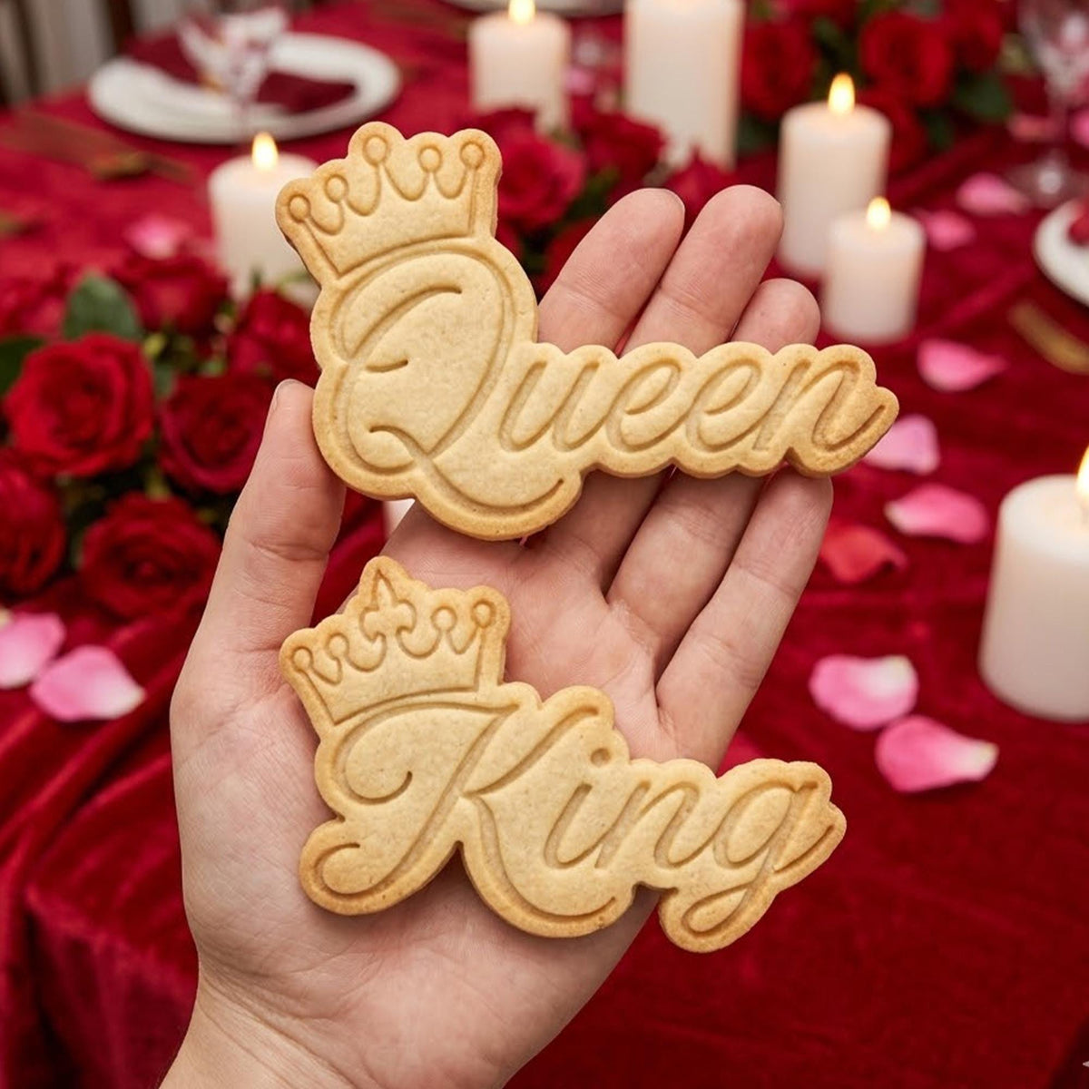 Queen King With Crown Cookie Cutter Stamp Set, Wedding Gifts, Love Cutter, Fondant Cutter, Wedding Baking, Couple Gifts, Wedding Cookie