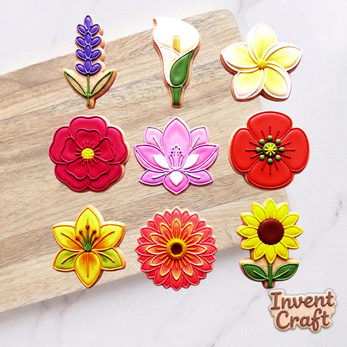 Floral Set Cookie Cutter Stamp, Rose Cutter, Baby Gift, Baby Shower Cutter, Custom Stamp, Birthday Baking, Happy Birthday, Floral Cutter