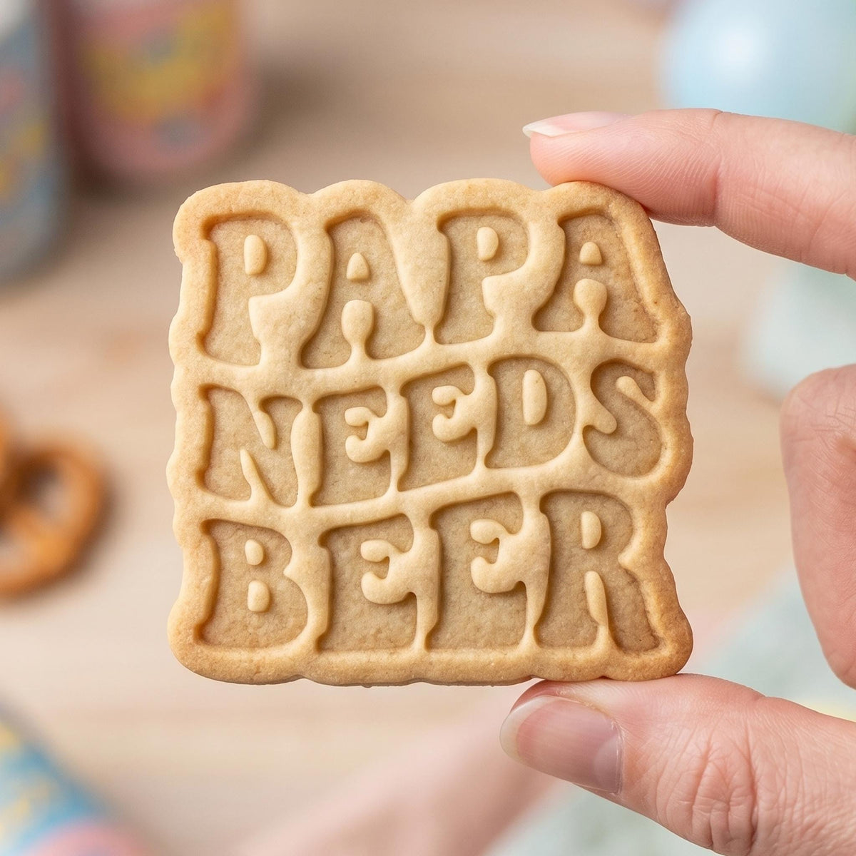 Funny Father Cookie Cutter, Cute Papa Relaxation Text Stamp, Polymer Clay Cutter, Best Dad Holiday Party Present Mold, Square Plaque, DIY