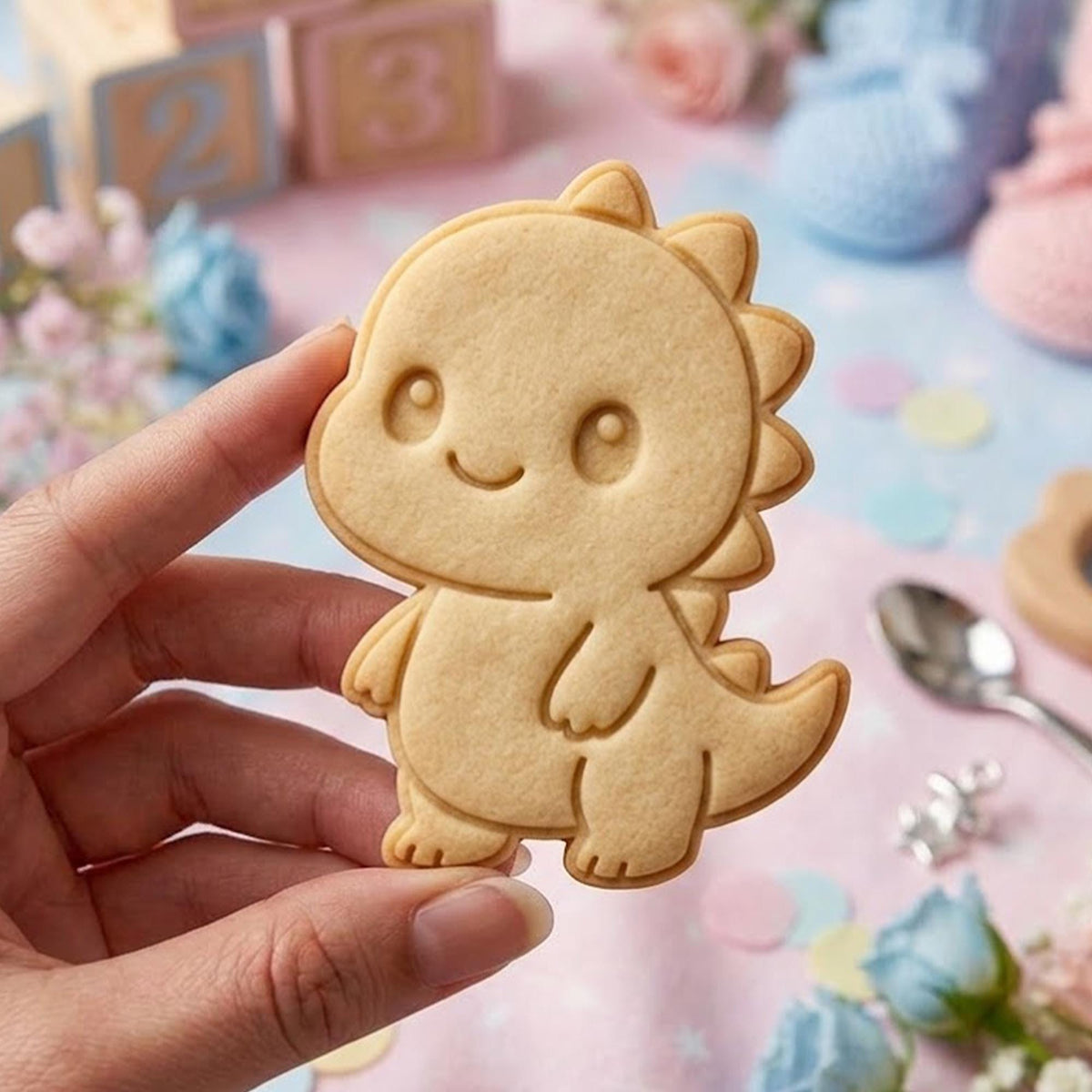 Cute Dino Baby Cookie Cutter Stamp, Baby Gift, Baby Cutter, Cute Baby Cutter, Birthday Baking, Dino Baking, Dino Cookie Cutter, Baby Dino